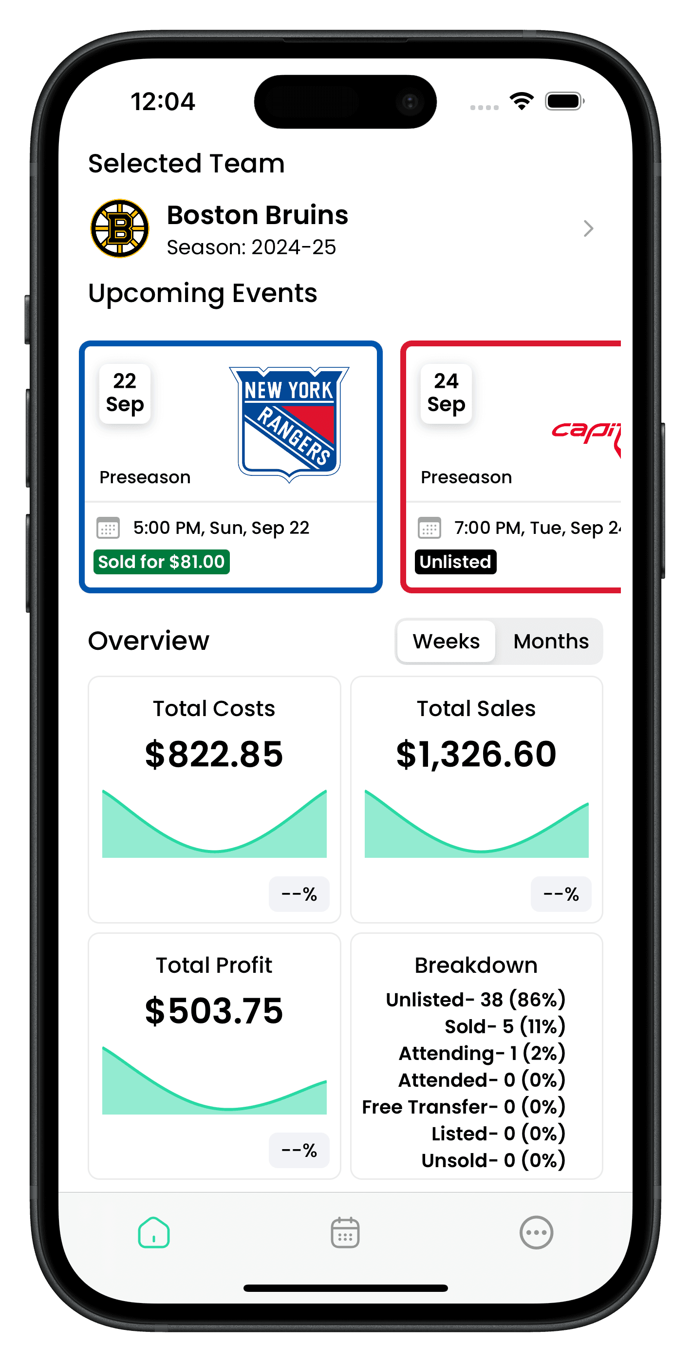 iPhone with Seatflow app for season tickets