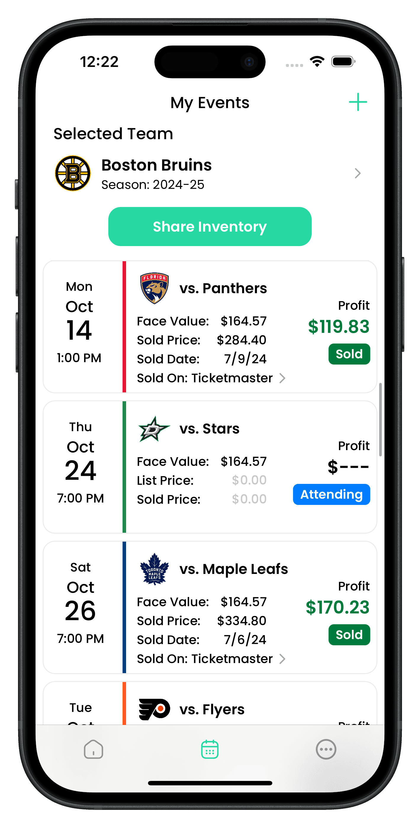 Another iPhone with Seatflow app for season tickets